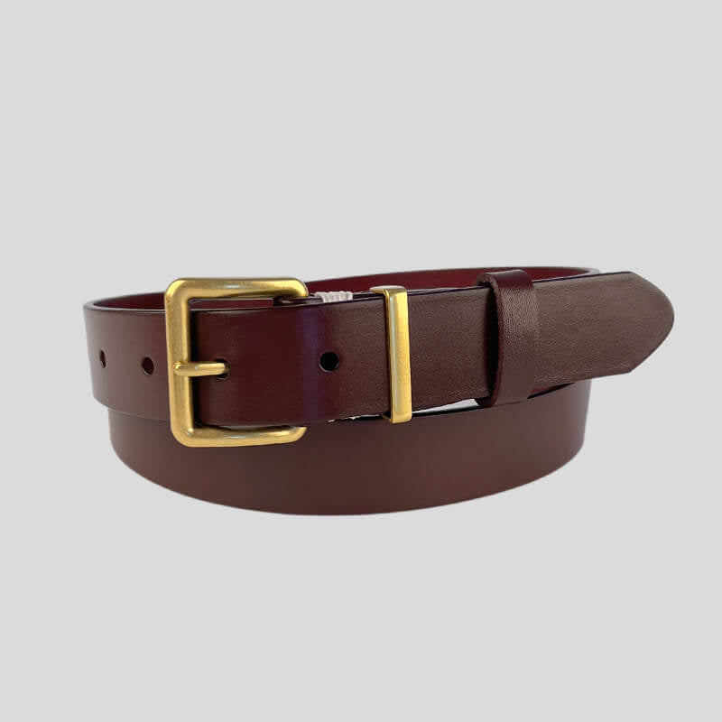 Women's Retro Top - Grain Cowhide Waist Belt – Babylon Leather - Babylon LeatherBabylon LeatherDJ08-Gold Buckle-Coffee
