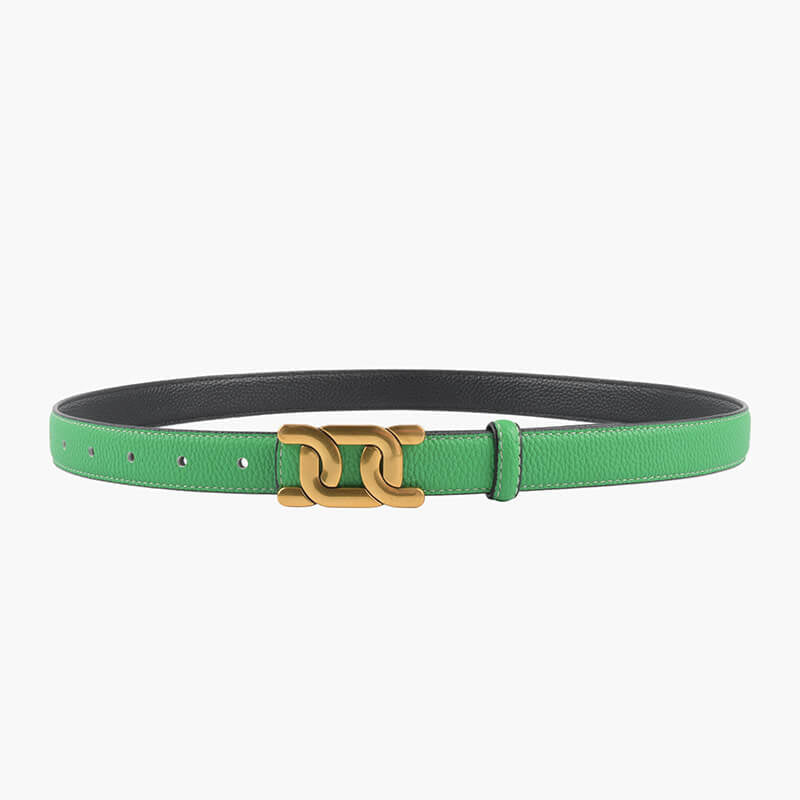 Women's Reversible Lychee - Grain Cowhide Leather Belt – Babylon Leather - Babylon LeatherBabylon LeatherDJ19-Green