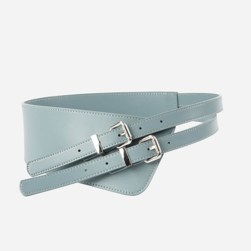 Women's Tapered Split Leather Waist Cincher Belt – Babylon Leather - Babylon LeatherBabylon LeatherDJ12-Light Blue