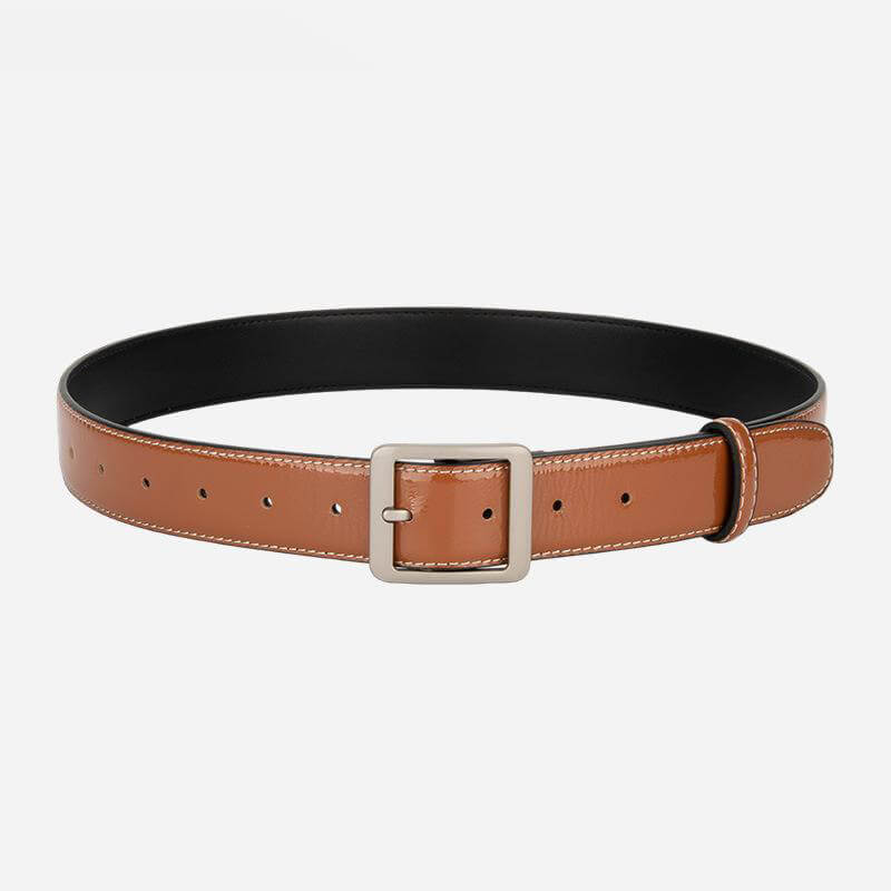 Women's Top - Grain Cowhide Belt with Metal Buckle – Babylon Leather - Babylon LeatherBabylon LeatherDJ01-Caramel