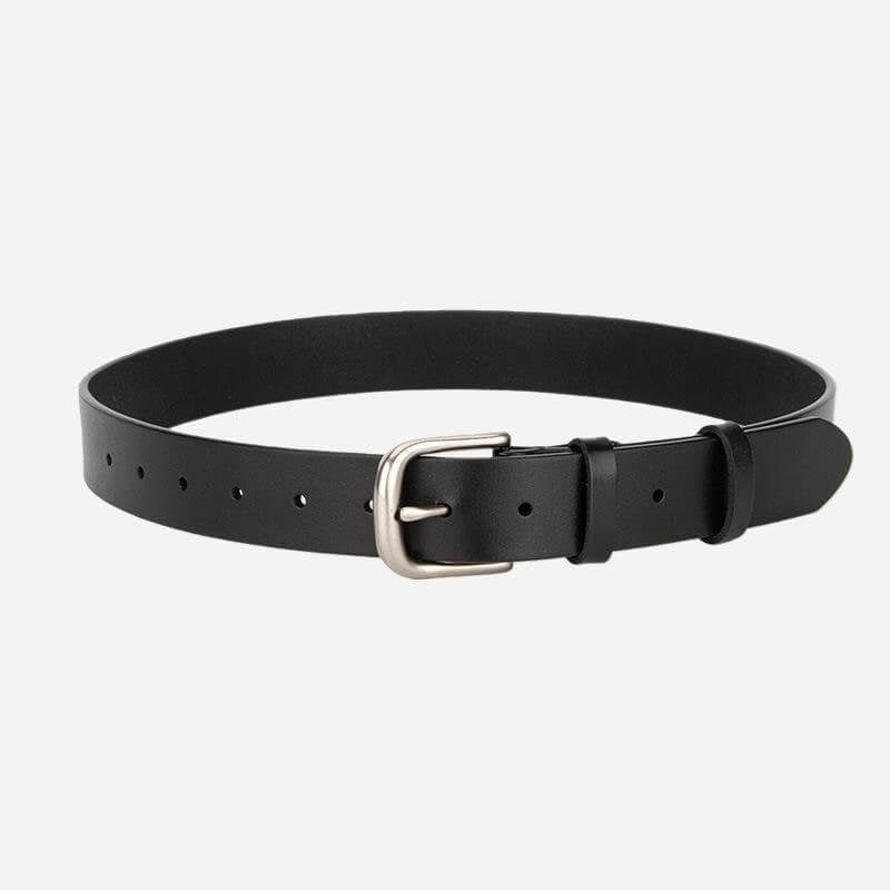 Women's Top - Grain Leather Belt with Slim Buckle – Babylon Leather - Babylon LeatherBabylon LeatherDJ02-Black