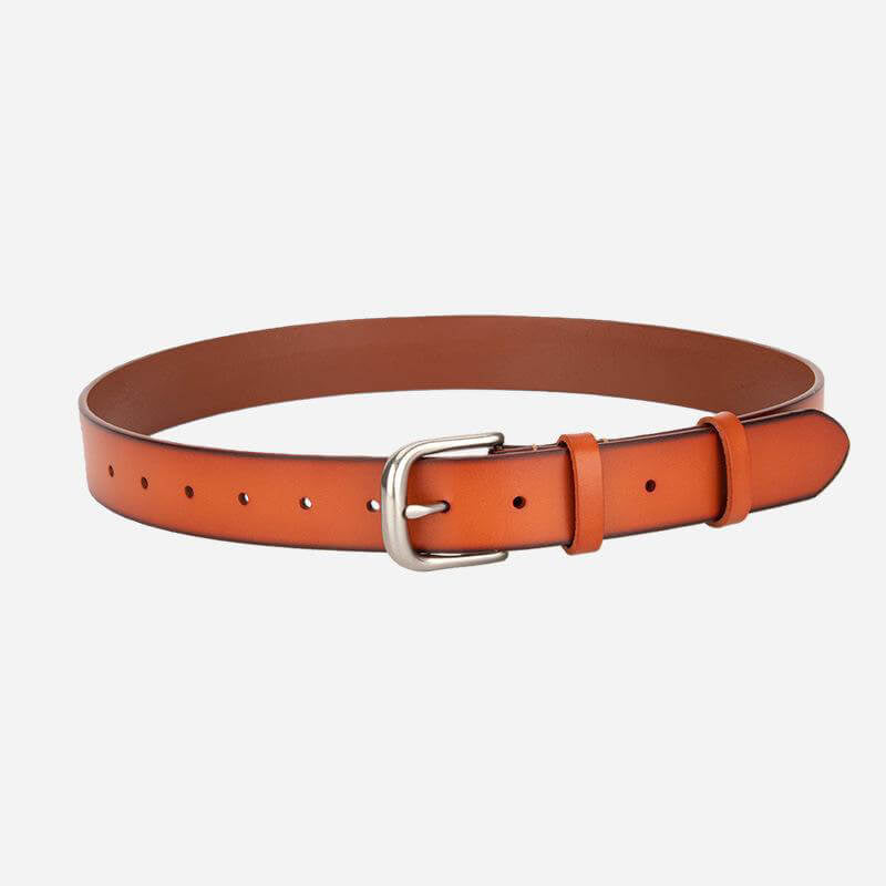 Women's Top - Grain Leather Belt with Slim Buckle – Babylon Leather - Babylon LeatherBabylon LeatherDJ02-Caramel