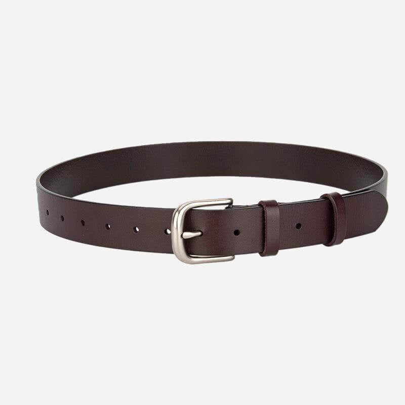 Women's Top - Grain Leather Belt with Slim Buckle – Babylon Leather - Babylon LeatherBabylon LeatherDJ02-Coffee