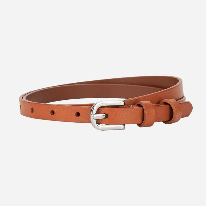 Women's Ultra - Thin Top - Grain Cowhide Commuter Belt – Babylon Leather - Babylon LeatherBabylon LeatherDJ09-Caramel