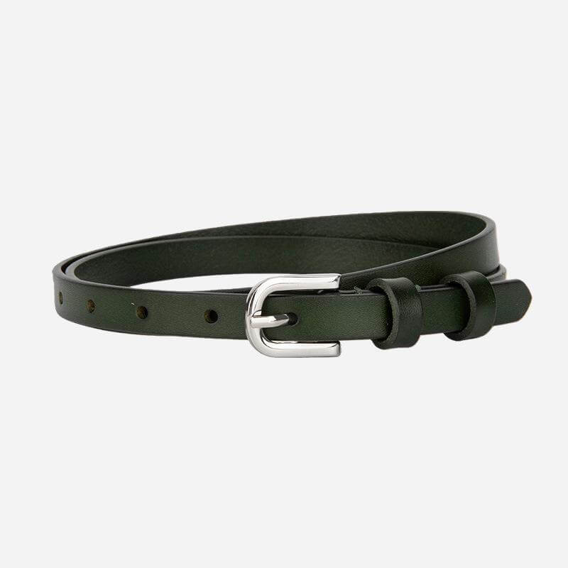 Women's Ultra - Thin Top - Grain Cowhide Commuter Belt – Babylon Leather - Babylon LeatherBabylon LeatherDJ09-Green