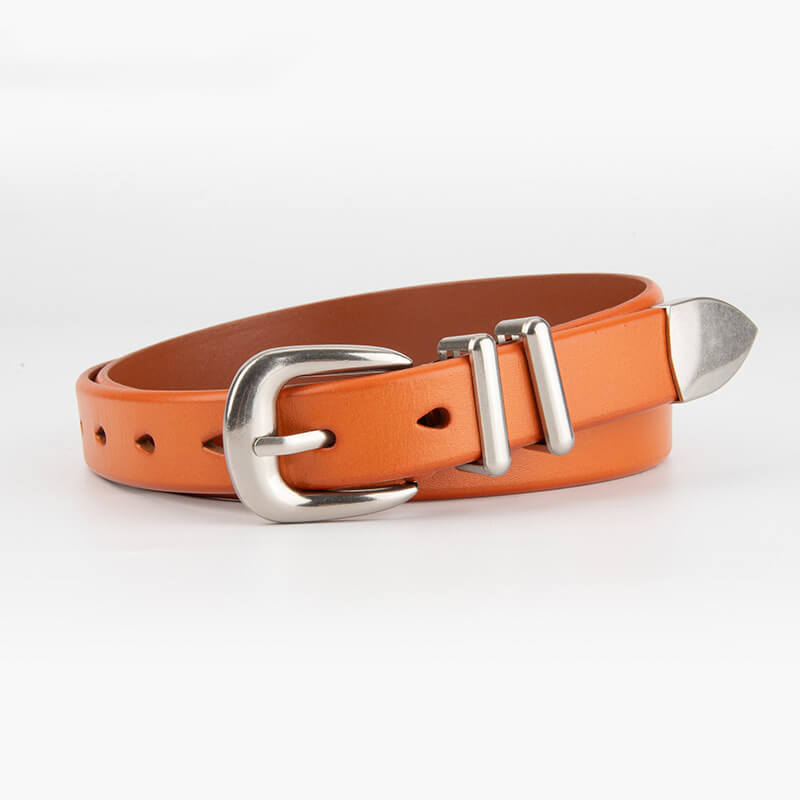 Women's Vintage Silver Buckle Cowhide Leather Belt – Babylon Leather - Babylon LeatherBabylon LeatherDJ04-Caramel