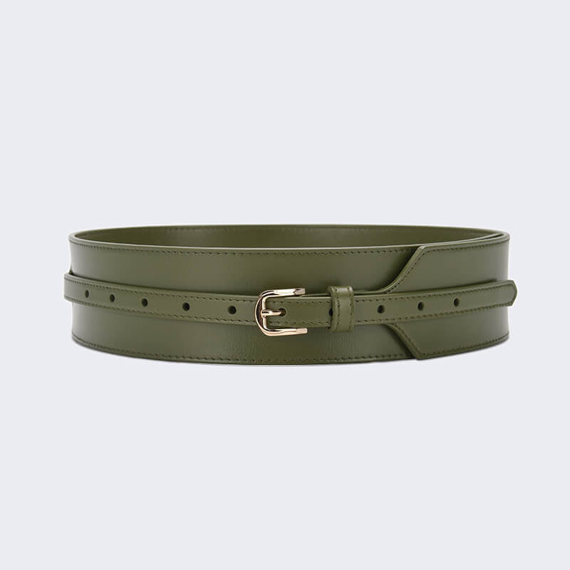 Women's Wide Split Leather Corset Belt – Babylon Leather - Babylon LeatherBabylon LeatherDJ11-Green