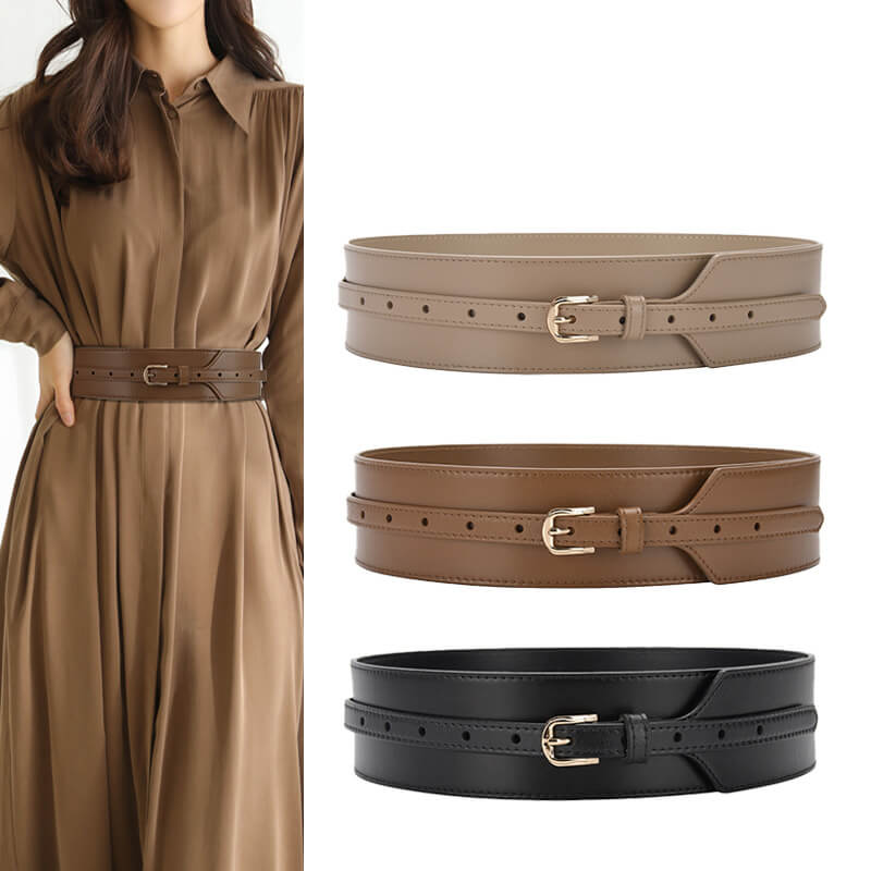 Women's Wide Split Leather Corset Belt – Babylon Leather - Babylon LeatherBabylon LeatherDJ11-Light Khaki