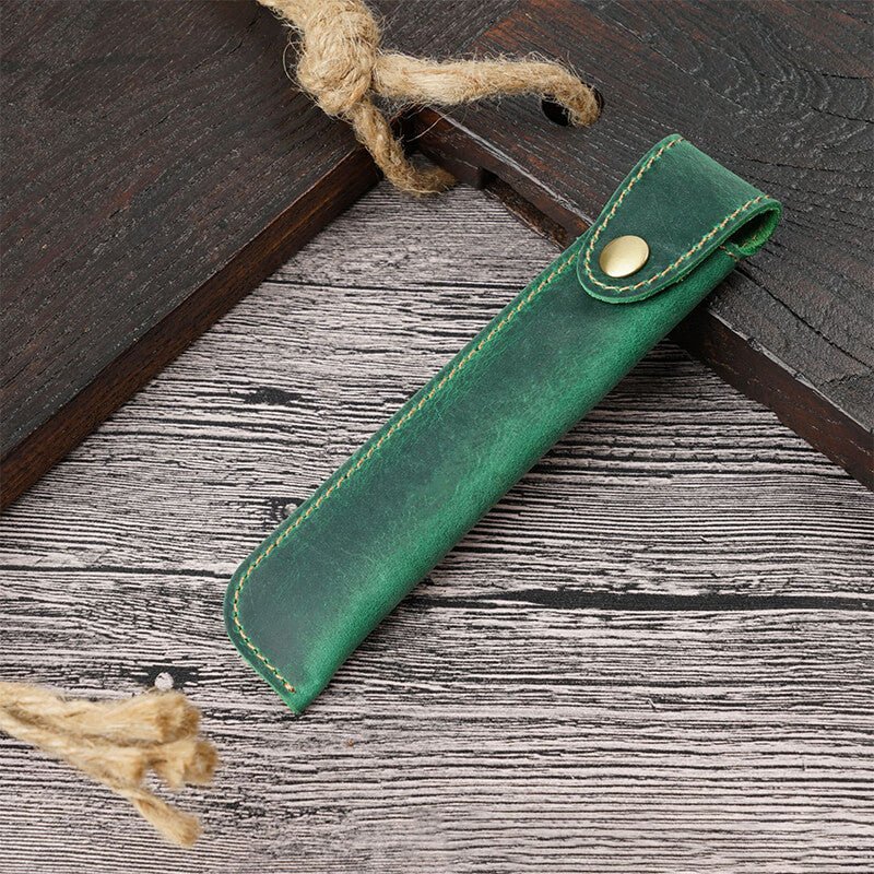 Wrap-Style Pen Sleeve – Babylon Leather - Babylon LeatherBabylon LeatherAN23-Green-Solid Color