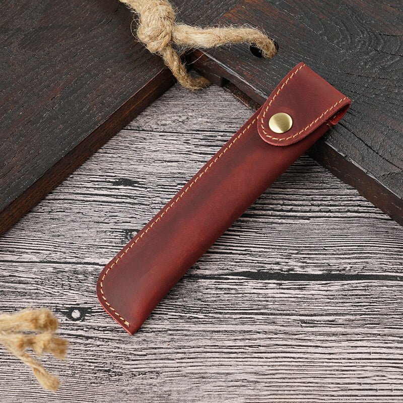 Wrap-Style Pen Sleeve – Babylon Leather - Babylon LeatherBabylon LeatherAN23-Wine Red-Solid Color