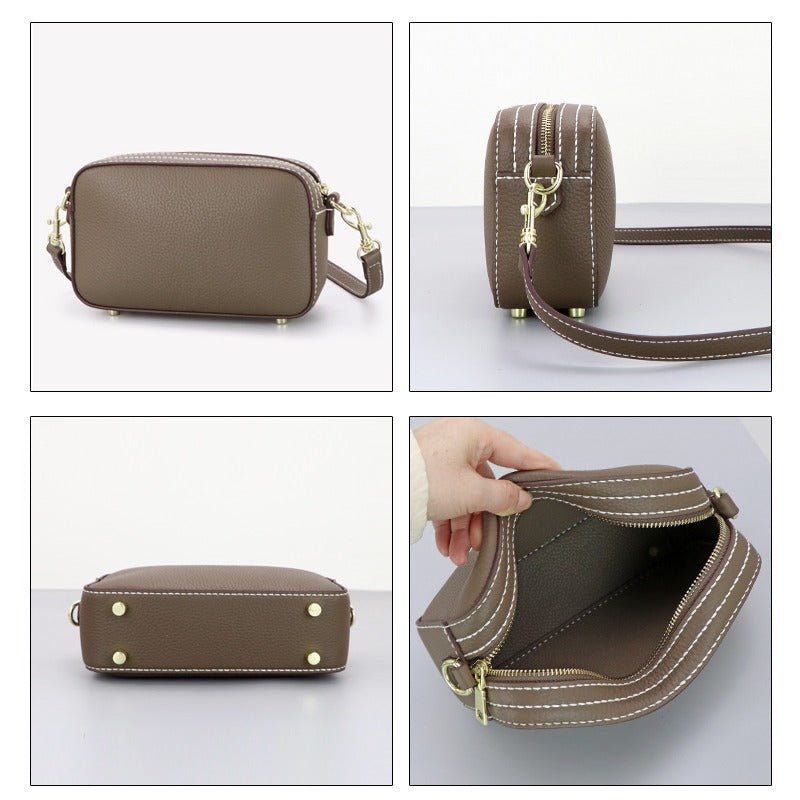Zip Crossbody Bag DIY Leather Kit – Babylon Leather - Babylon LeatherBabylon LeatherSY49 - Brown - White