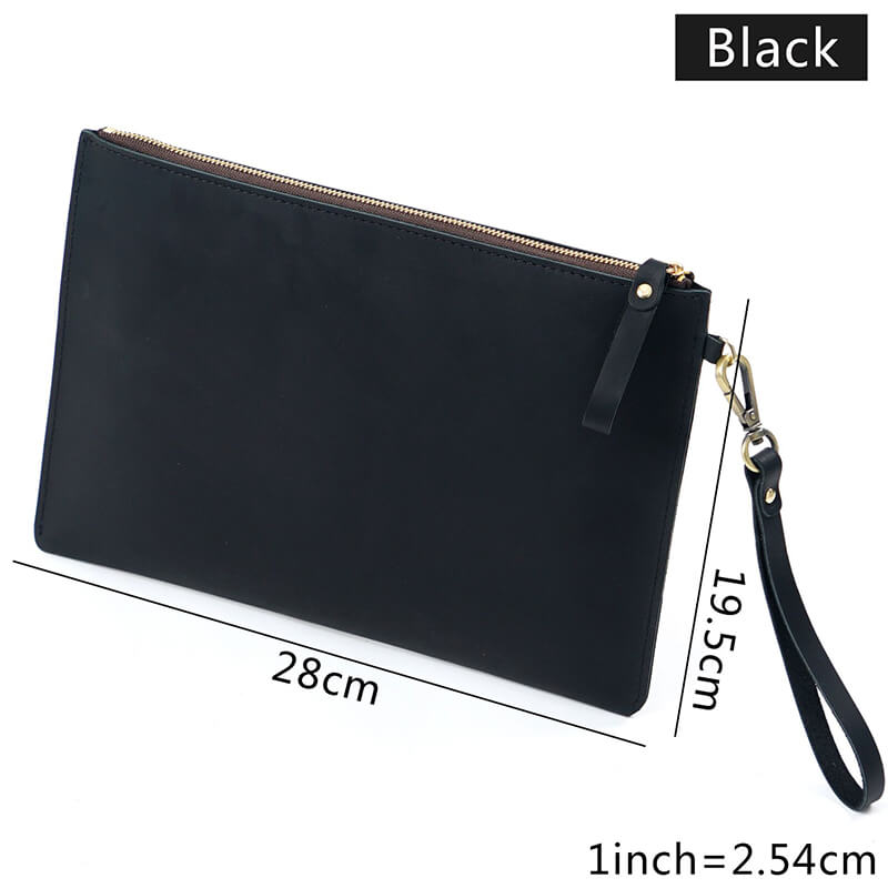 Zip Leather Laptop Sleeve Crazy Horse Leather – Babylon Leather - Babylon LeatherBabylon LeatherAN18-Black