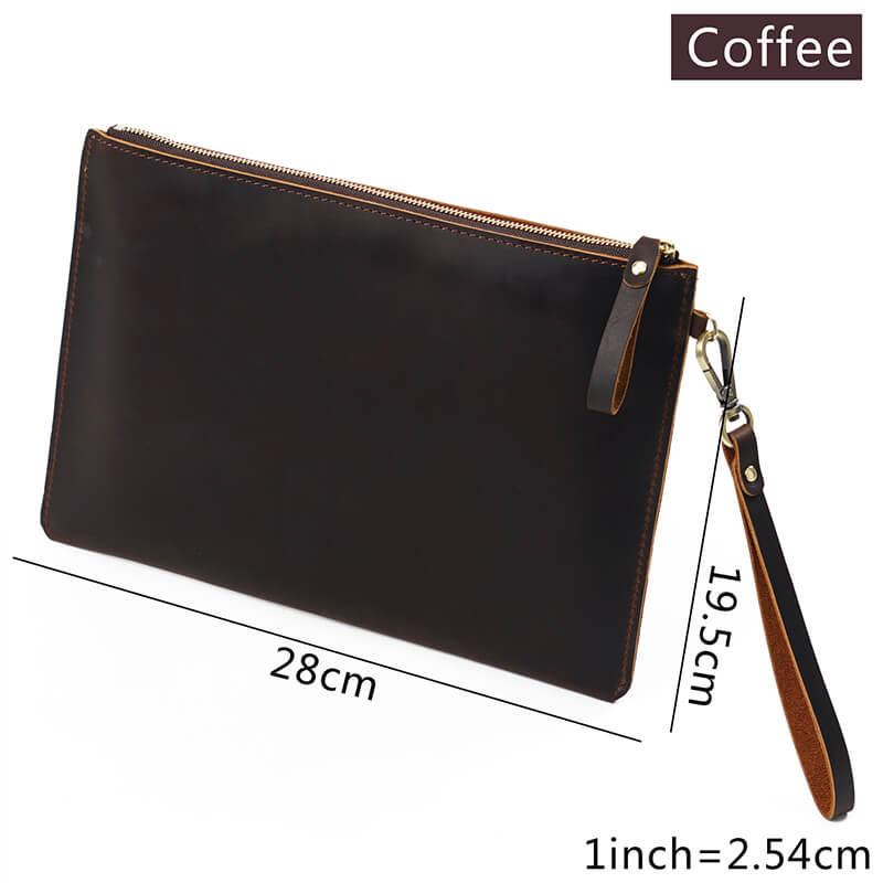Zip Leather Laptop Sleeve Crazy Horse Leather – Babylon Leather - Babylon LeatherBabylon LeatherAN18-Coffee