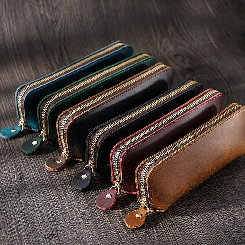 Zip Leather Pen Pouch – Babylon Leather - Babylon LeatherBabylon LeatherAN36-Brown