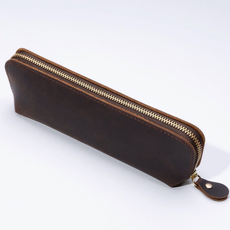 Zip Leather Pen Pouch – Babylon Leather - Babylon LeatherBabylon LeatherAN36-Coffee
