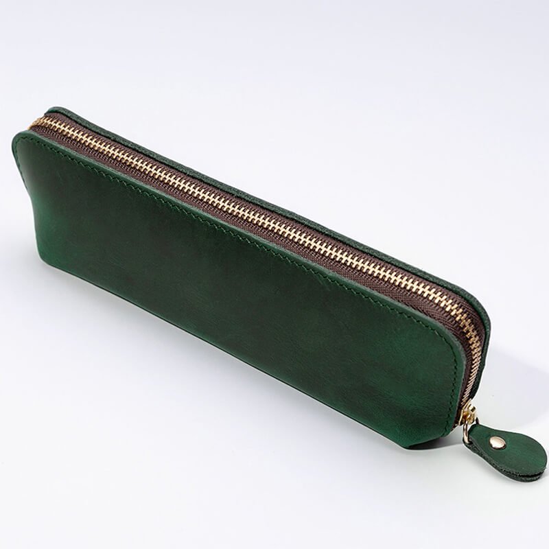 Zip Leather Pen Pouch – Babylon Leather - Babylon LeatherBabylon LeatherAN36-Dark Green