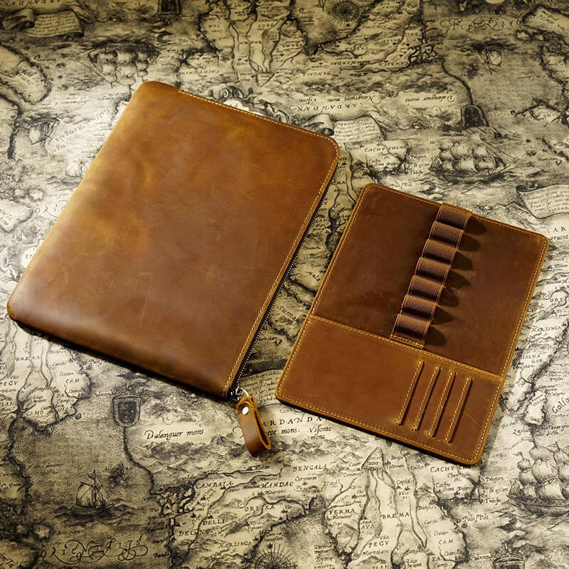 Zip Pen Case with Removable Tray – Babylon Leather - Babylon LeatherBabylon LeatherAN20-Brown