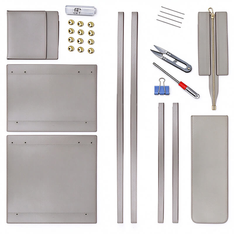 Zip-Top Tote Bag DIY Kit – Babylon Leather - Babylon LeatherBabylon LeatherSY14-Khaki-Leather Handle-Gold & Color-Matched