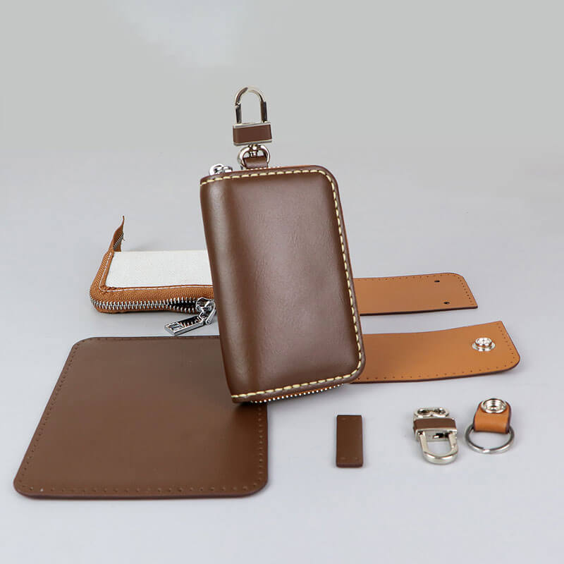 Zipper Pouch Card Holder DIY Kit – Babylon Leather - Babylon LeatherBabylon LeatherSY81 - Brown - Beige