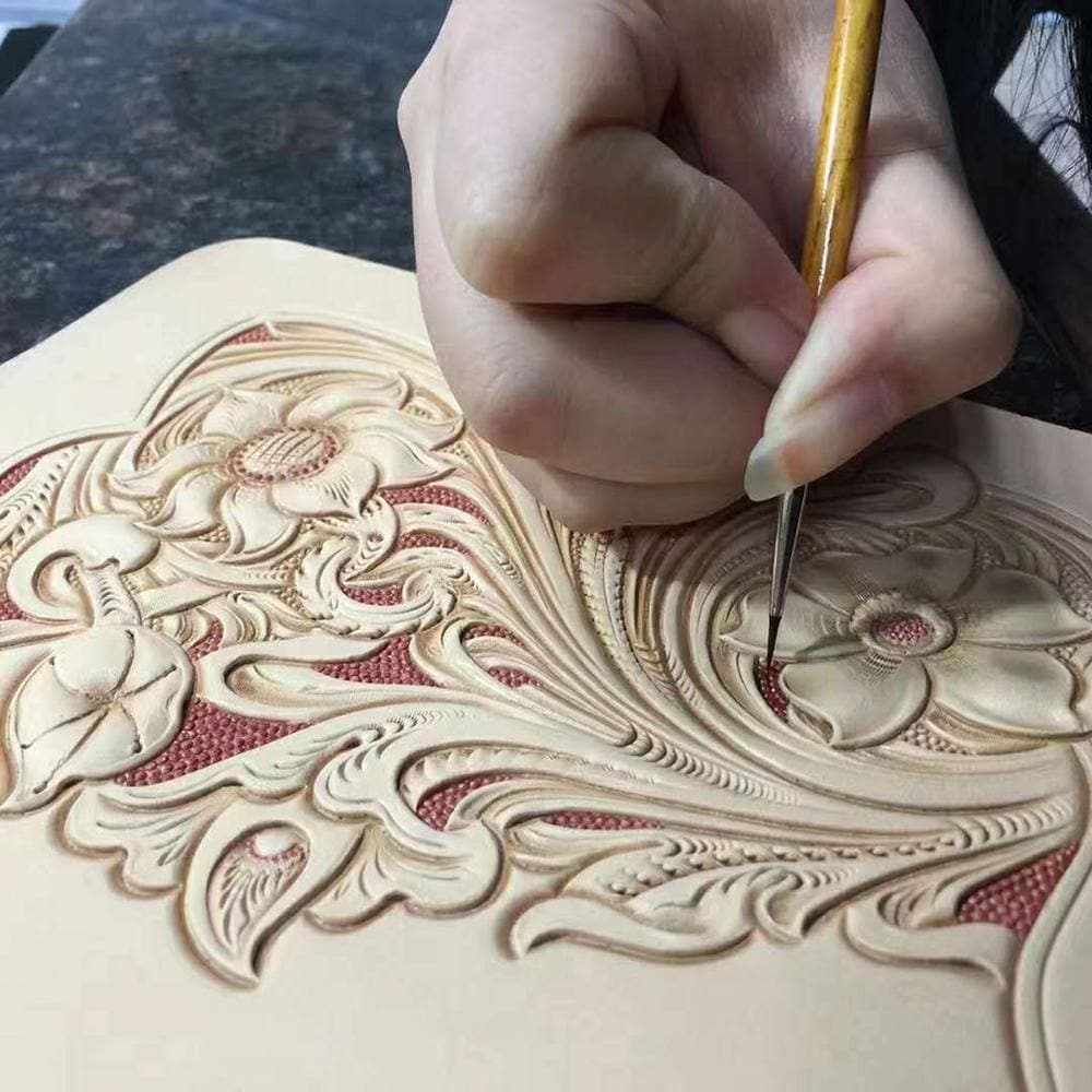 4mm Italian Vegetable Tanned Leather Natural Full Grain Genuine Cowhide Top Class Vegetable Tanned Embossed Cow Leather ™ - Babylon Leatherleatherjiaoxu