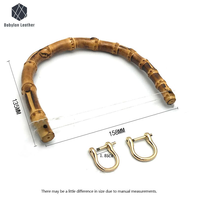 Genuine Bamboo Half Round Handle 158*135mm/6.2"*5.3"(1 PACK) - Babylon LeatherBabylon LeatherBH-004