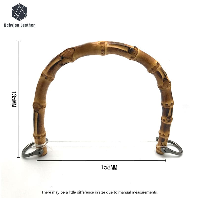 Genuine Bamboo Half Round Handle 158*135mm/6.2"*5.3"(1 PACK) - Babylon LeatherBabylon LeatherBH-004