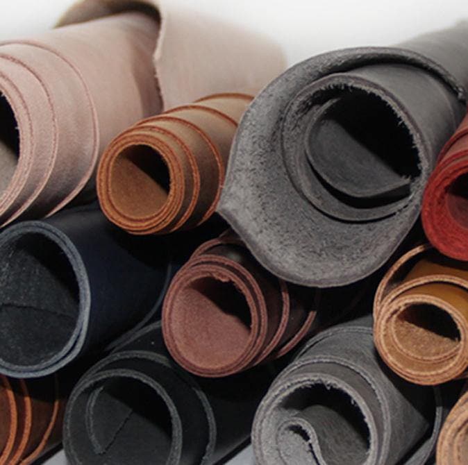 Oil Waxed Genuine Leather 100% Full Grain Tooling Cowhide Leather Oil Tanned Top Grade Leather 15 Colors ™ - Babylon Leatherleatherjiaoxu