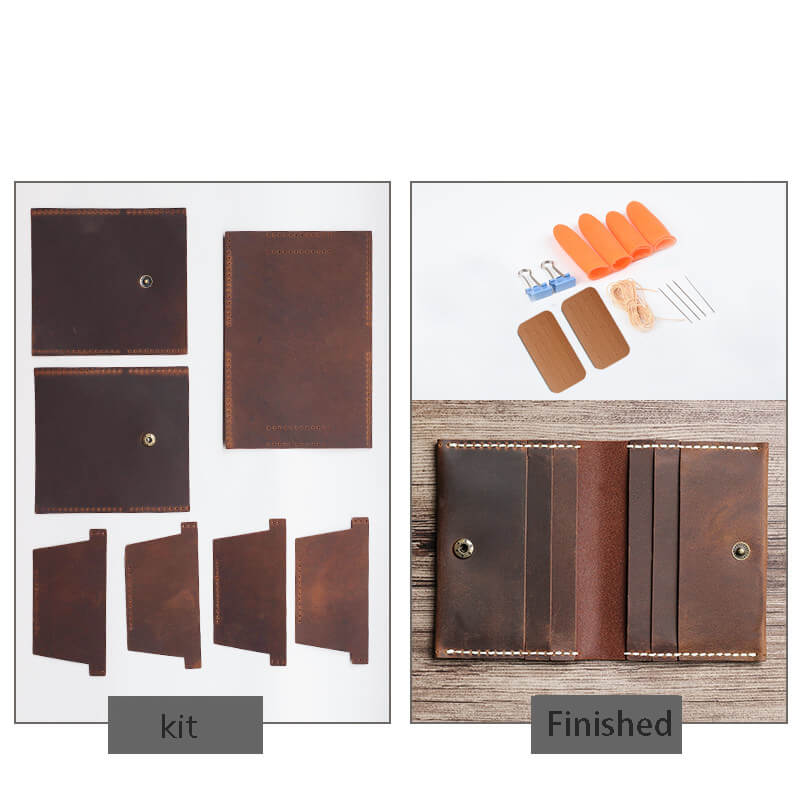 Multi-Slot Card Case Crazy Horse Leather DIY Kit – Babylon Leather