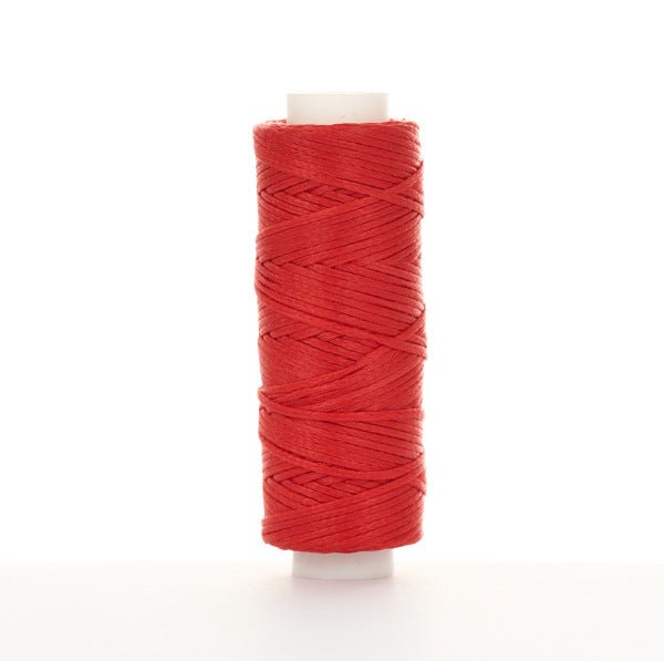 0.8mm Flat Waxed Thread for Leathercraft Hand Stitching - Babylon Leather - Babylon LeatherBabylon LeatherPP32-Red-12m