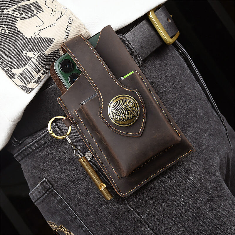 Men's Leather Belt Phone Waist Bag – Babylon Leather