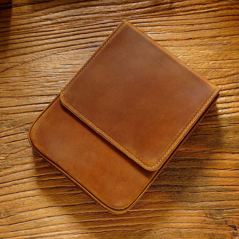 12-Slot Zip Pen Organizer Crazy Horse Leather – Babylon Leather - Babylon LeatherBabylon LeatherAN43-Brown