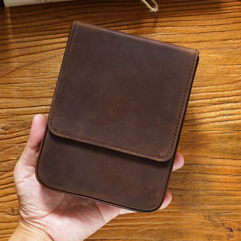 12-Slot Zip Pen Organizer Crazy Horse Leather – Babylon Leather - Babylon LeatherBabylon LeatherAN43-Brown