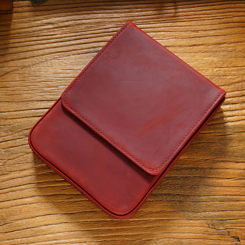 12-Slot Zip Pen Organizer Crazy Horse Leather – Babylon Leather - Babylon LeatherBabylon LeatherAN43-Wine Red