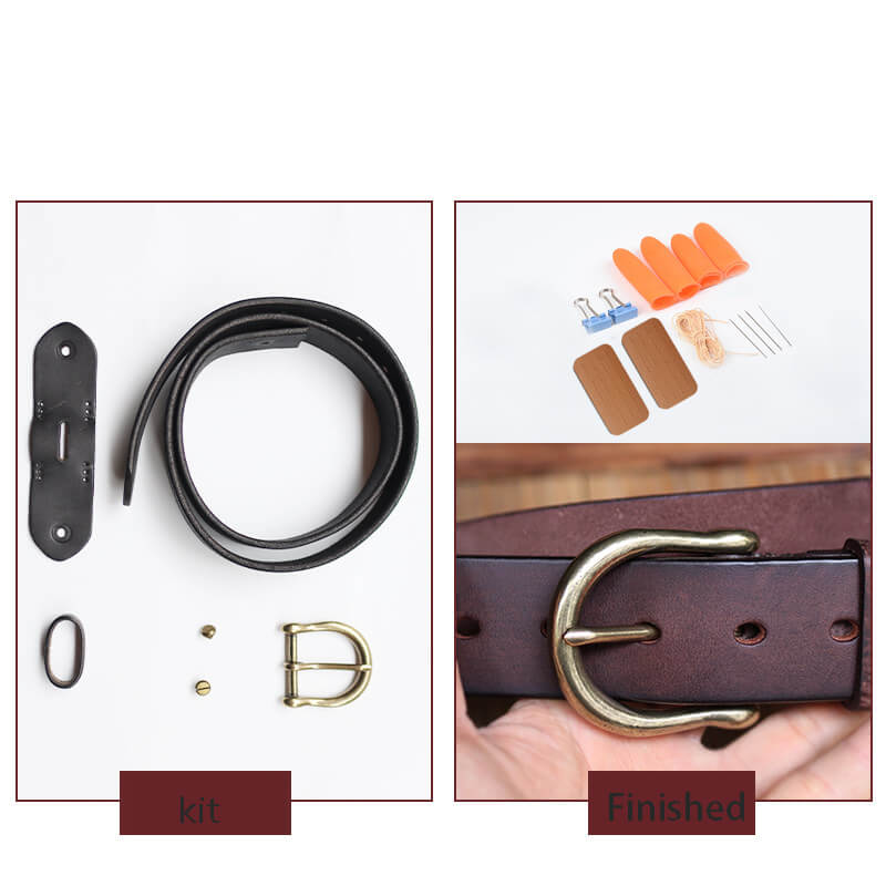 Men's 5mm Horseshoe Buckle Veg Tanned Belt DIY Kit – Babylon Leather