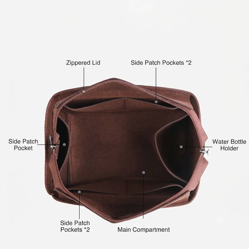 Non-Woven Bag Insert Organizer for Songmont-Style Bucket Bags