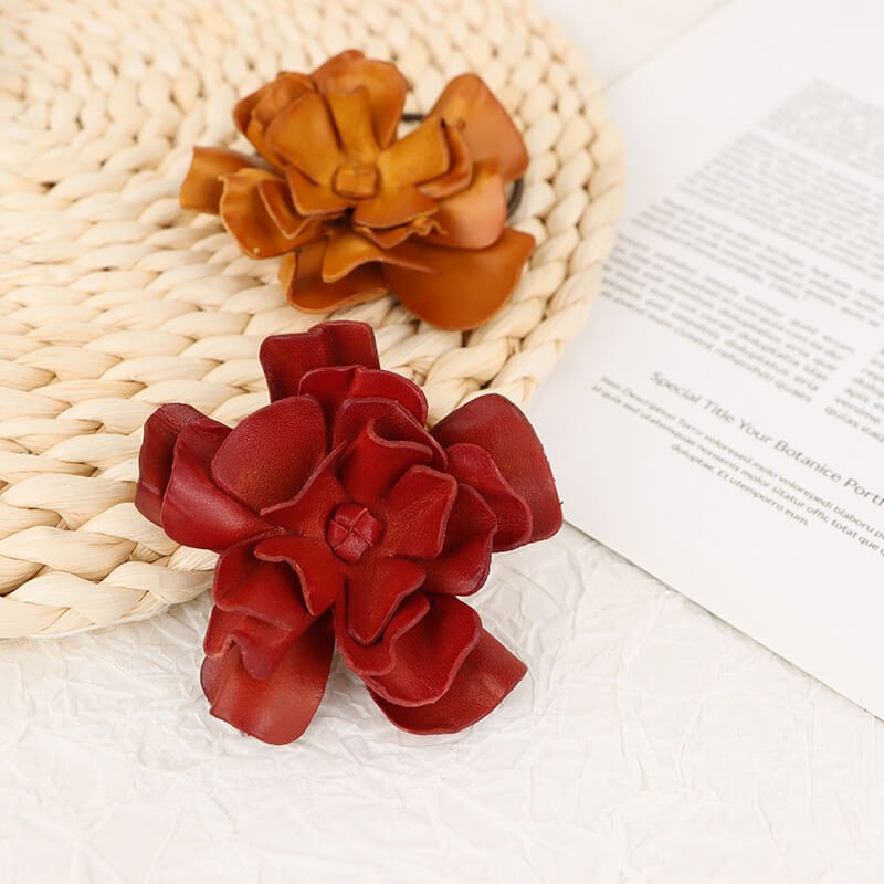 [$150+] 3D Cowhide Leather Flower Choker - Babylon LeatherBabylon LeatherMJY03-Red