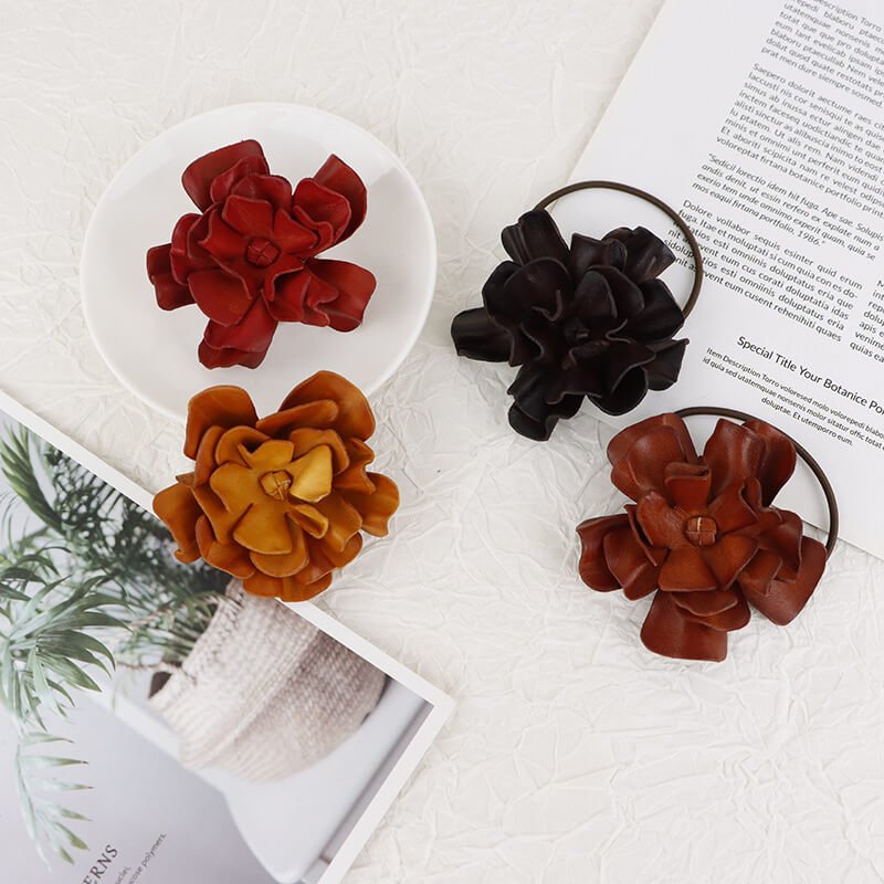 [$150+] 3D Cowhide Leather Flower Choker - Babylon LeatherBabylon LeatherMJY03-Red