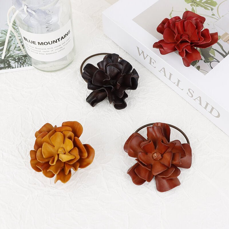 [$150+] 3D Cowhide Leather Flower Choker - Babylon LeatherBabylon LeatherMJY03-Red