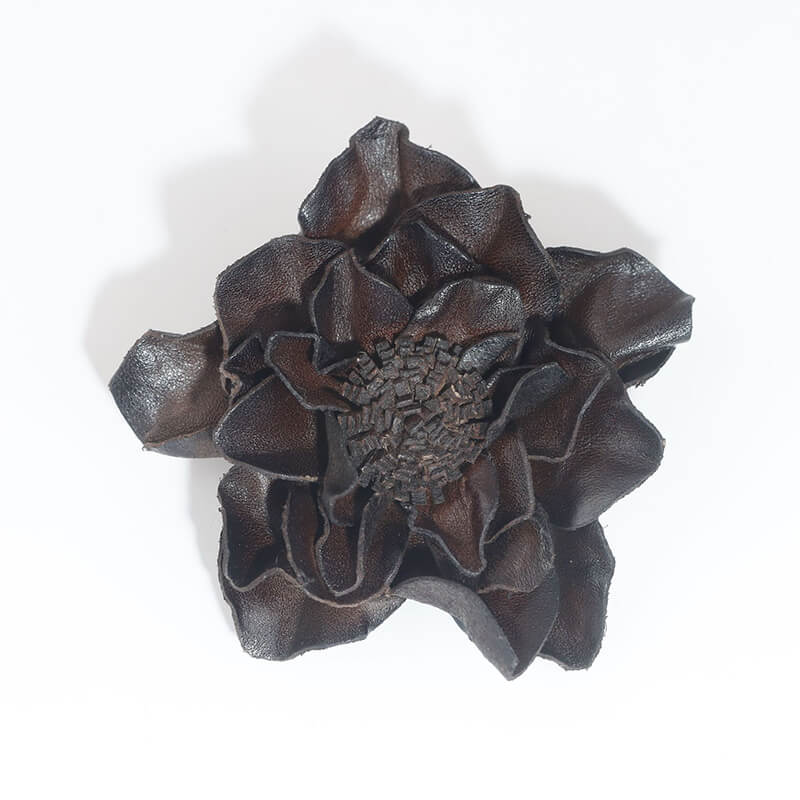 [$150+] Handmade Lotus Leather Flower Brooch - Babylon LeatherBabylon LeatherMJY06-Coffee