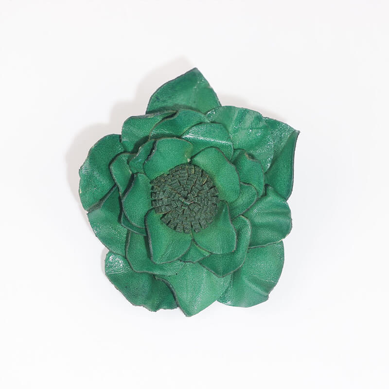 [$150+] Handmade Lotus Leather Flower Brooch - Babylon LeatherBabylon LeatherMJY06-Green