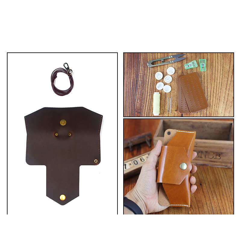 Glasses Case with Lanyard Veg Tanned Leather DIY Kit – Babylon Leather