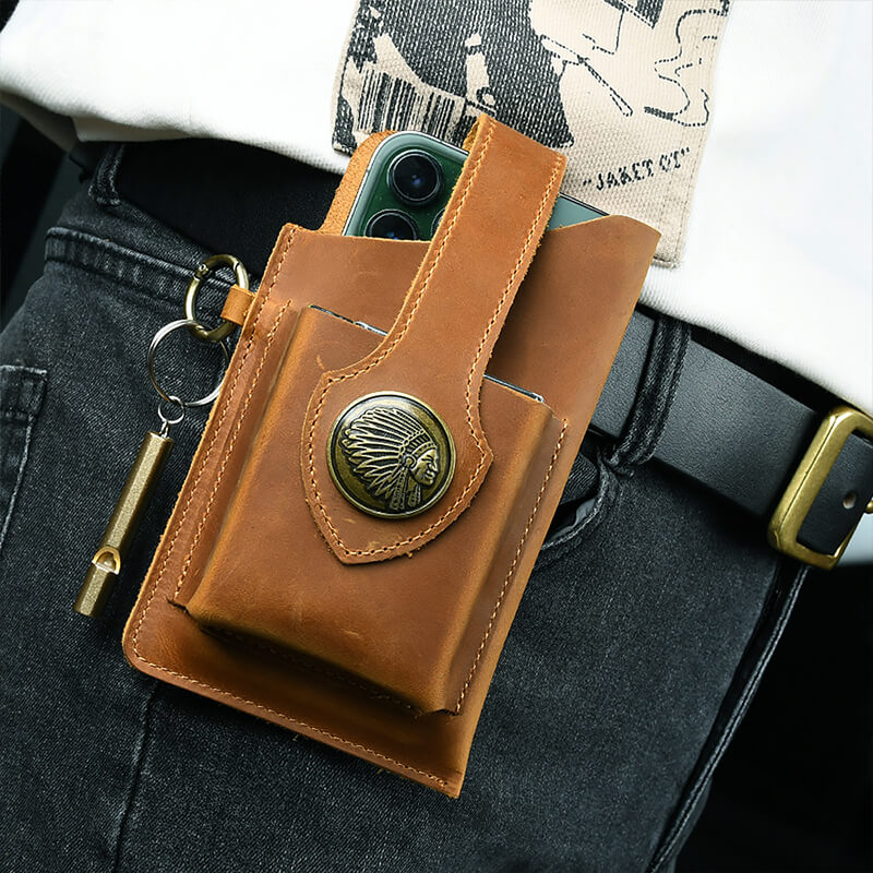 Men's Leather Belt Phone Waist Bag – Babylon Leather