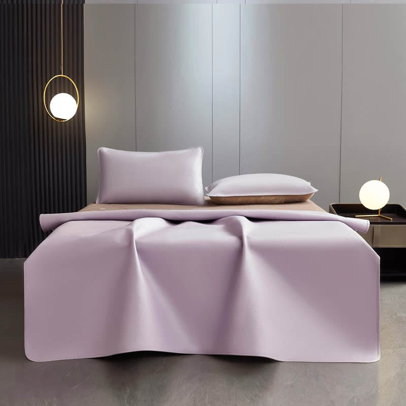 Thickened Top Grain Buffalo Leather Summer Sleeping Mat Set