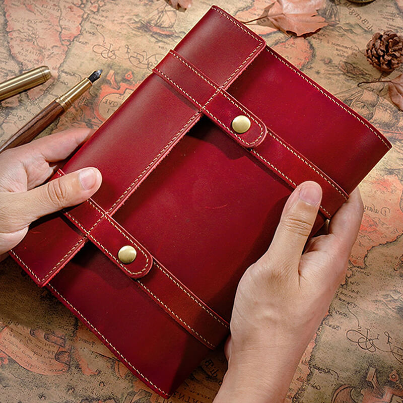 Crazy Horse Leather Trifold Notebook Cover A5 – Babylon Leather