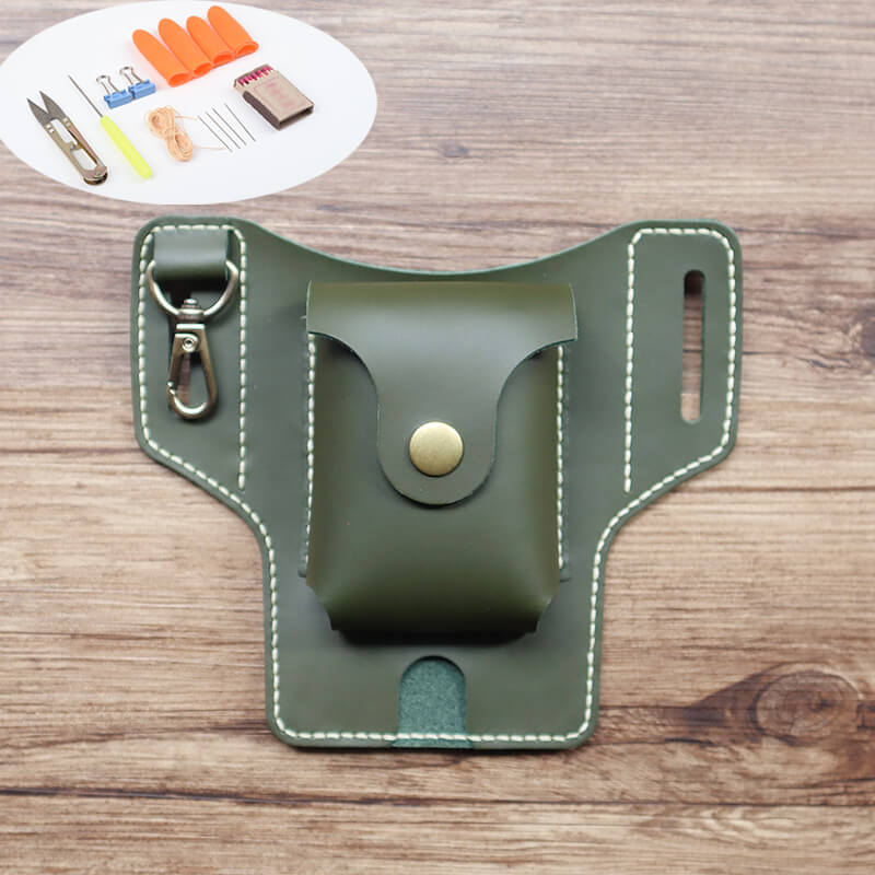 Men's Belt Phone Pouch Crazy Horse Leather DIY Kit – Babylon Leather