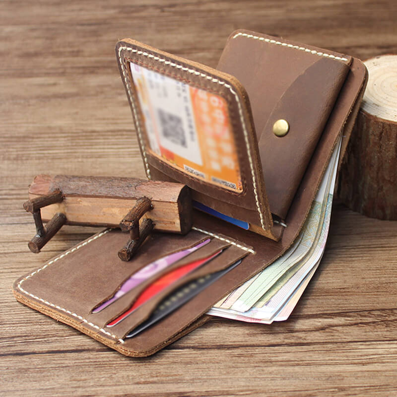 Men's Trifold Wallet Crazy Horse Leather DIY Kit – Babylon Leather