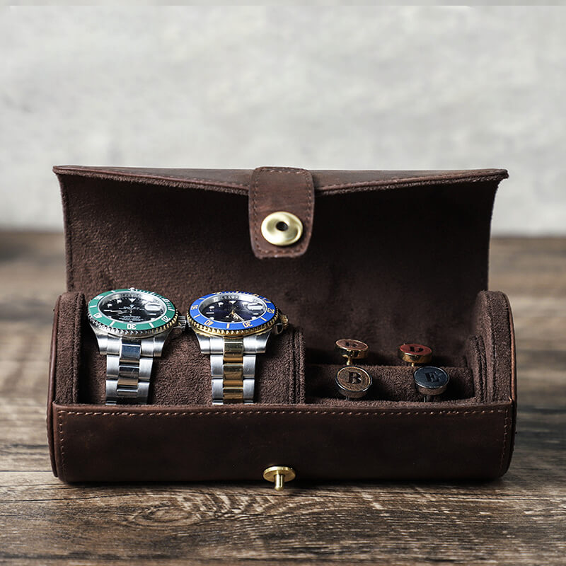 Crazy Horse Leather Watch and Jewelry Roll, 2 Slots – Babylon Leather