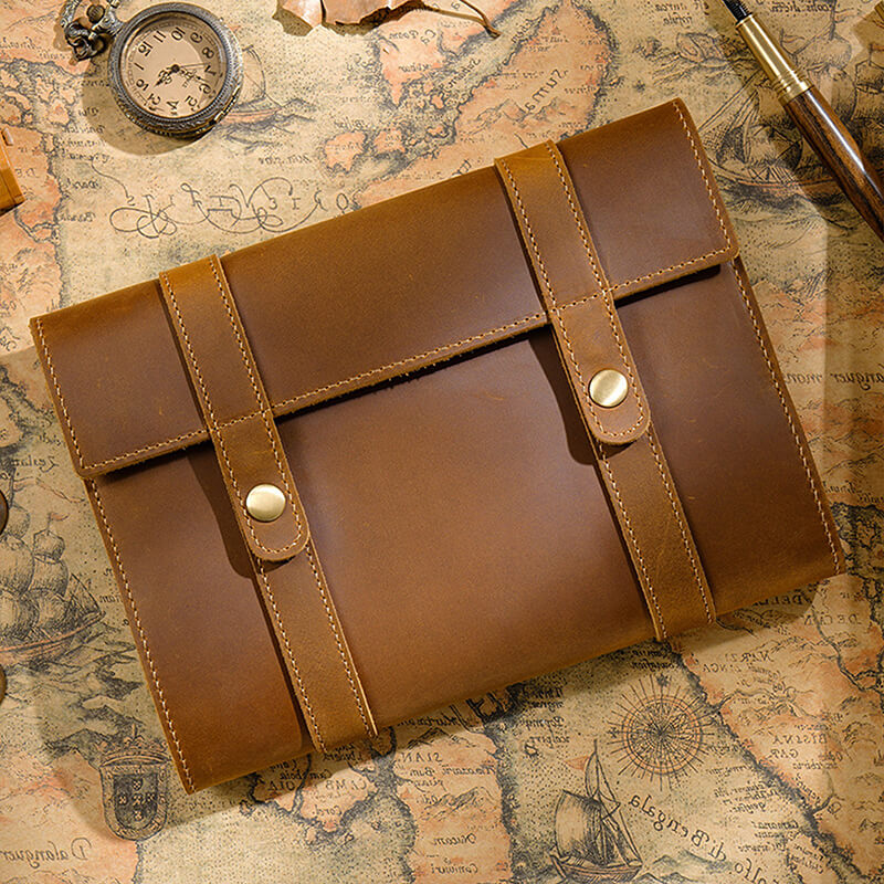 Crazy Horse Leather Trifold Notebook Cover A5 – Babylon Leather