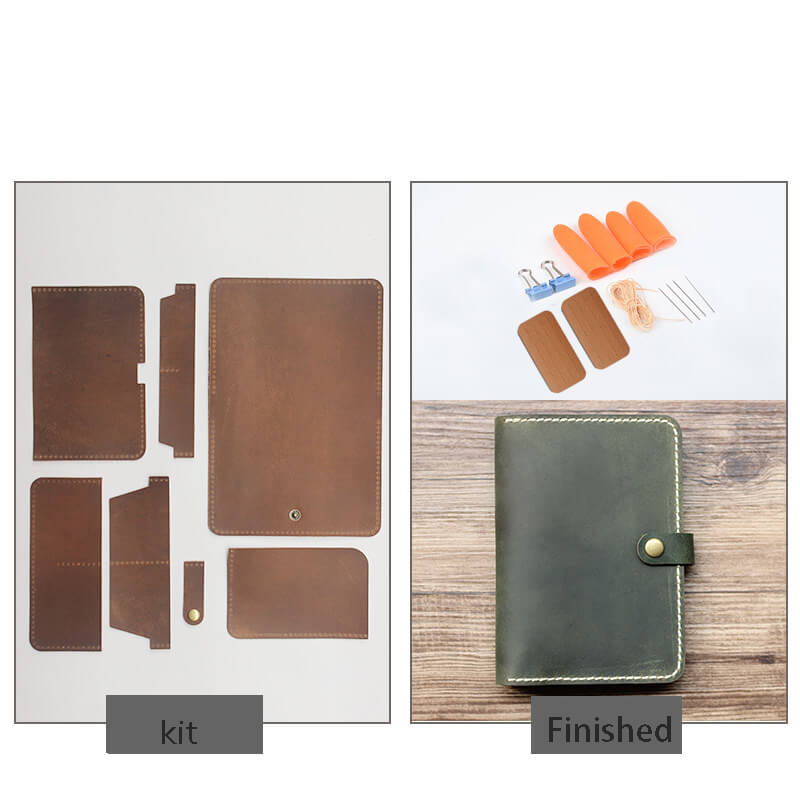 Passport & Card Case Crazy Horse Leather DIY Kit – Babylon Leather