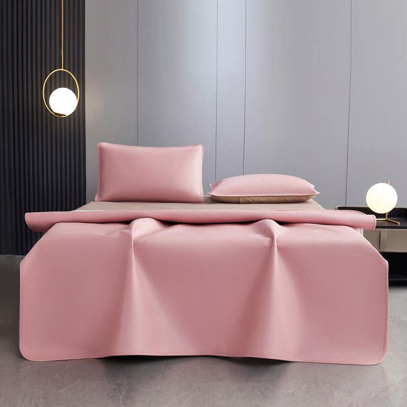 Thickened Top Grain Buffalo Leather Summer Sleeping Mat Set